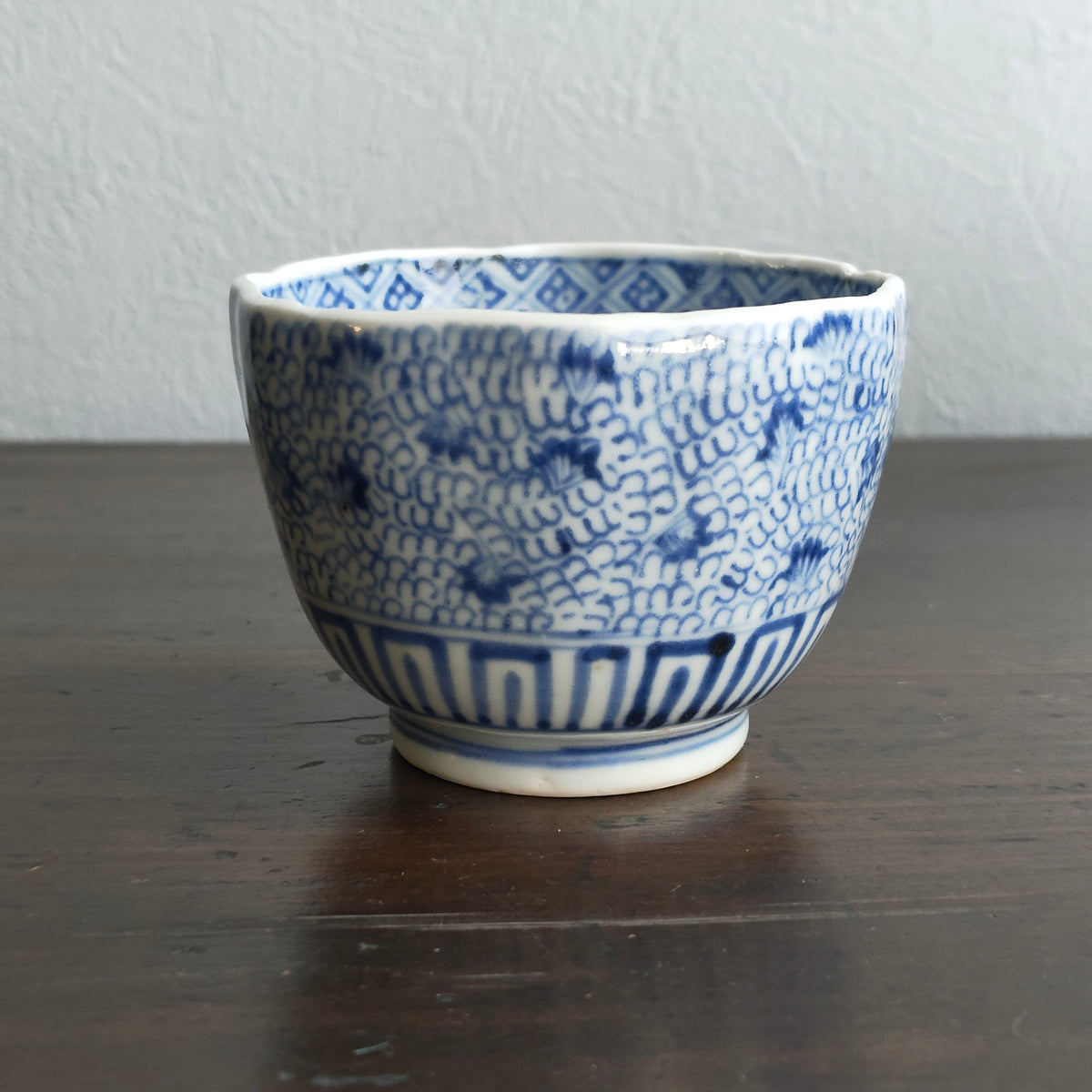 江戸古伊万里 微塵唐草図 蕎麦猪口 8客組