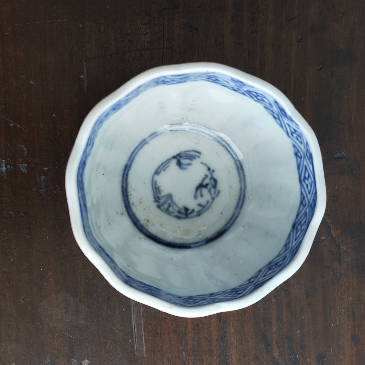 江戸古伊万里 微塵唐草図 蕎麦猪口 8客組